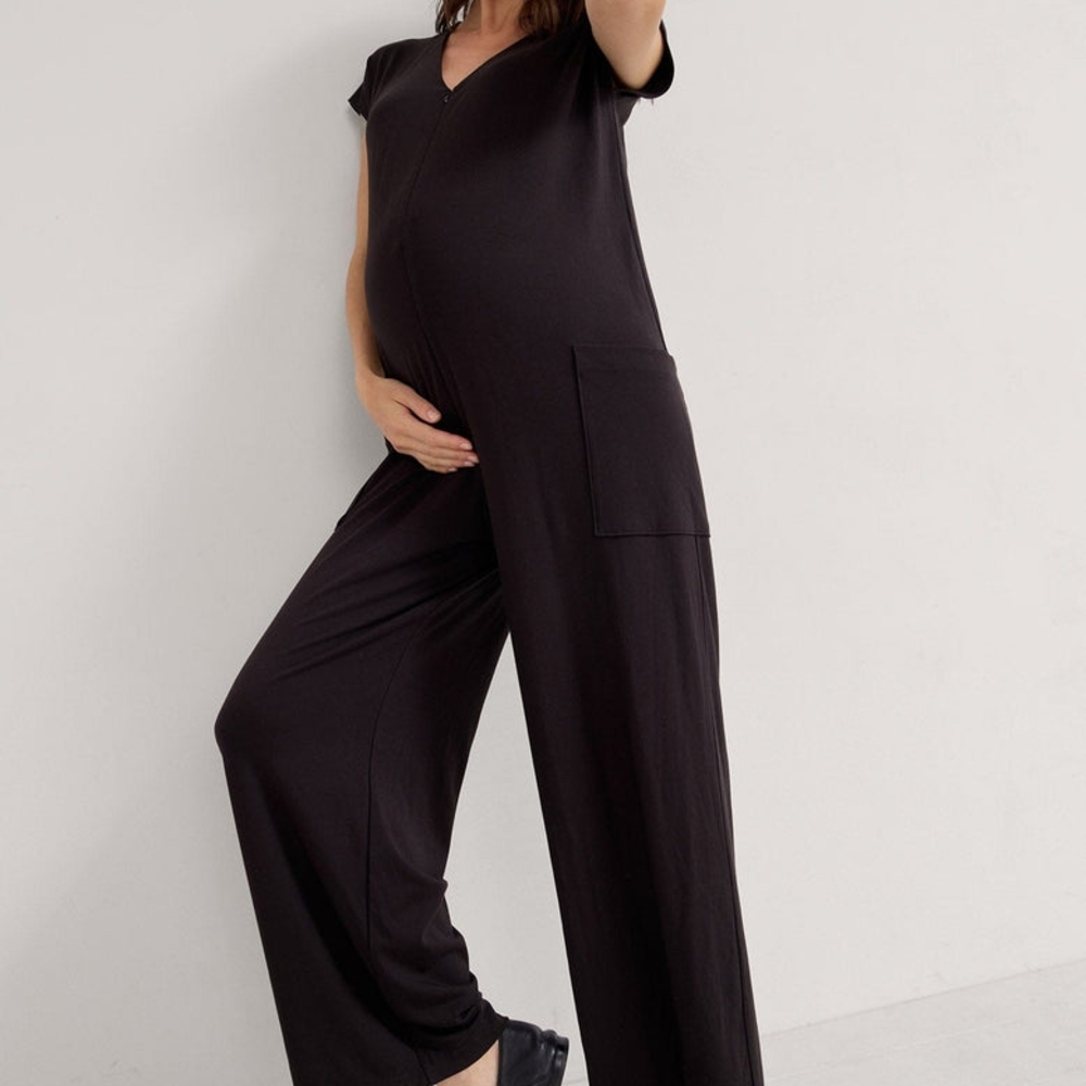 Hatch Charlotte Black Maternity Jumpsuit